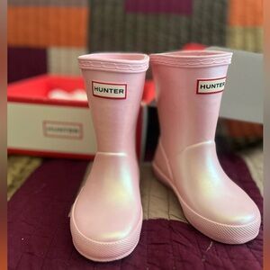 Toddler Girls Pink Hunter Boots Size 7/8
